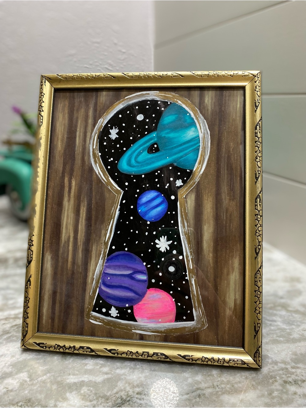 Hand-Crafted Galaxy Keyhole Illustration - Picture 2 of 8